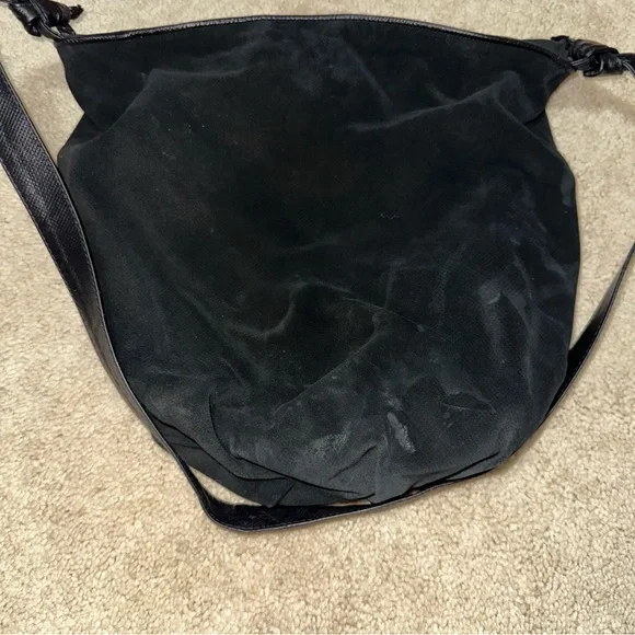 ✨BOGO 1/2 ✨ Rare Vintage Bottega Veneta suede handbag black - Picture 12 of 16